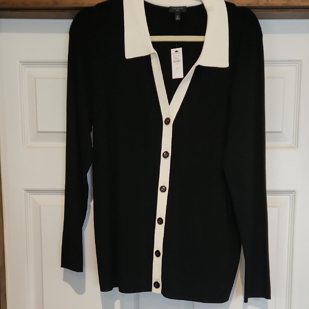 Talbots, Black Sweater With Collar